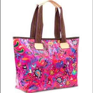 NWT Consuela Pink Swirly Lg Zipper Tote